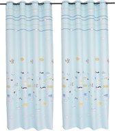 Kindergordijnen verduisterend 140x240 cm blauw 2 st