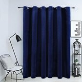 Gordijn verduisterend met ringen 290x245 cm fluweel blauw