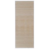 Rechthoekige bamboe mat - Bamboe oppervlak en randen van polypropyleen - Natuurlijke bamboe kleur - 150 x 200 cm