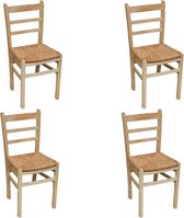 Eetkamerstoelen grenenhout 4 st