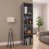 Boekenkast/tv-meubel 36x30x143 cm spaanplaat hoogglans grijs
