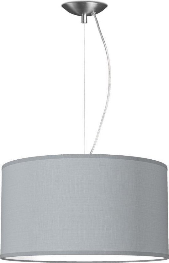 Home Sweet Home hanglamp Bling - verlichtingspendel Deluxe inclusief lampenkap - lampenkap 40/40/22cm - pendel lengte 100 cm - geschikt voor E27 LED lamp - lichtgrijs