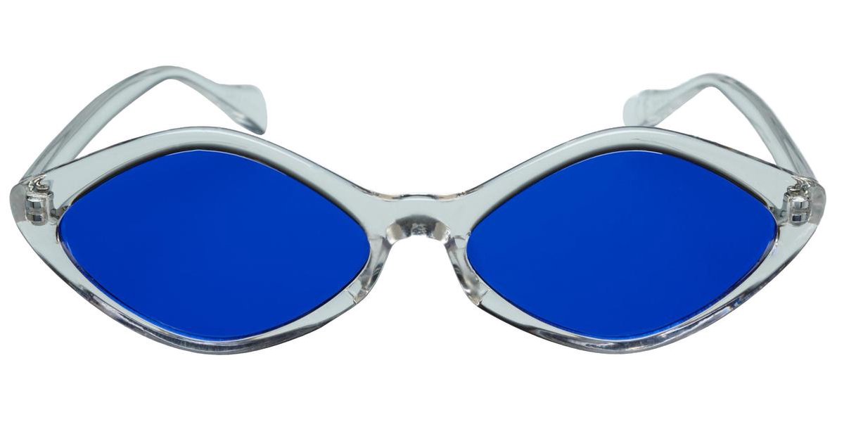 Icon Eyewear Zonnebril PUK - Transparant montuur - Blauwe glazen