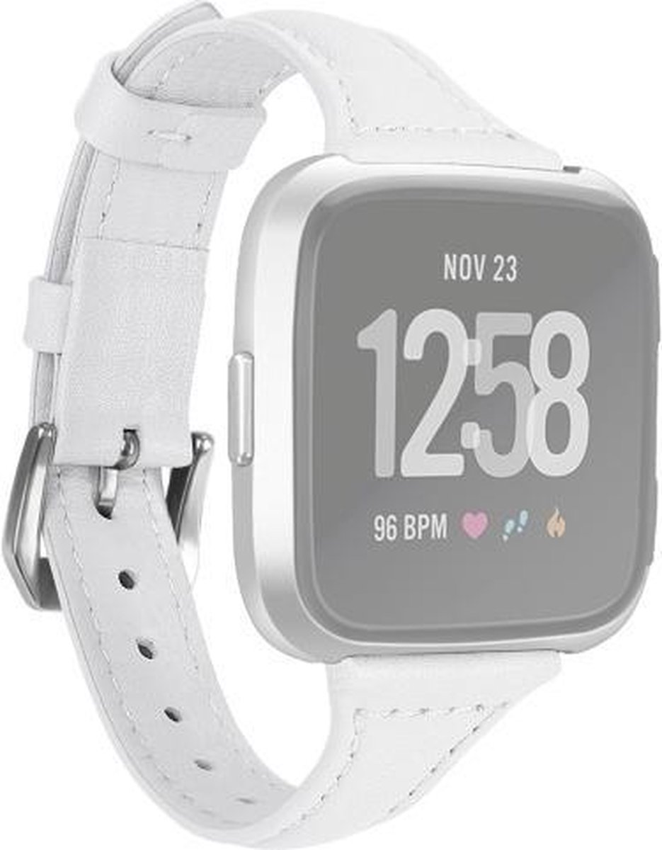 Fitbit Versa 2 / Versa Leren bandje |Wit / White|Premium kwaliteit| One Size |Slim Leer| TrendParts op Prijzenvolger.com