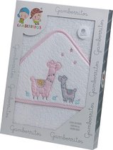 Gamberritos Badcape Llamas 100 X 100 Cm Katoen Wit/roze