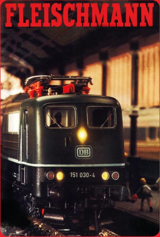 Wandbord - Fleischmann Locomotief DB 151 030-4 -20x30cm-