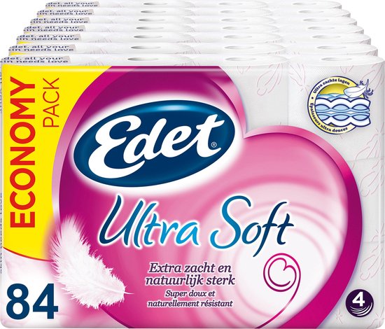 Papier hygiénique Edet Ultra Soft 4 couches - 84 rouleaux