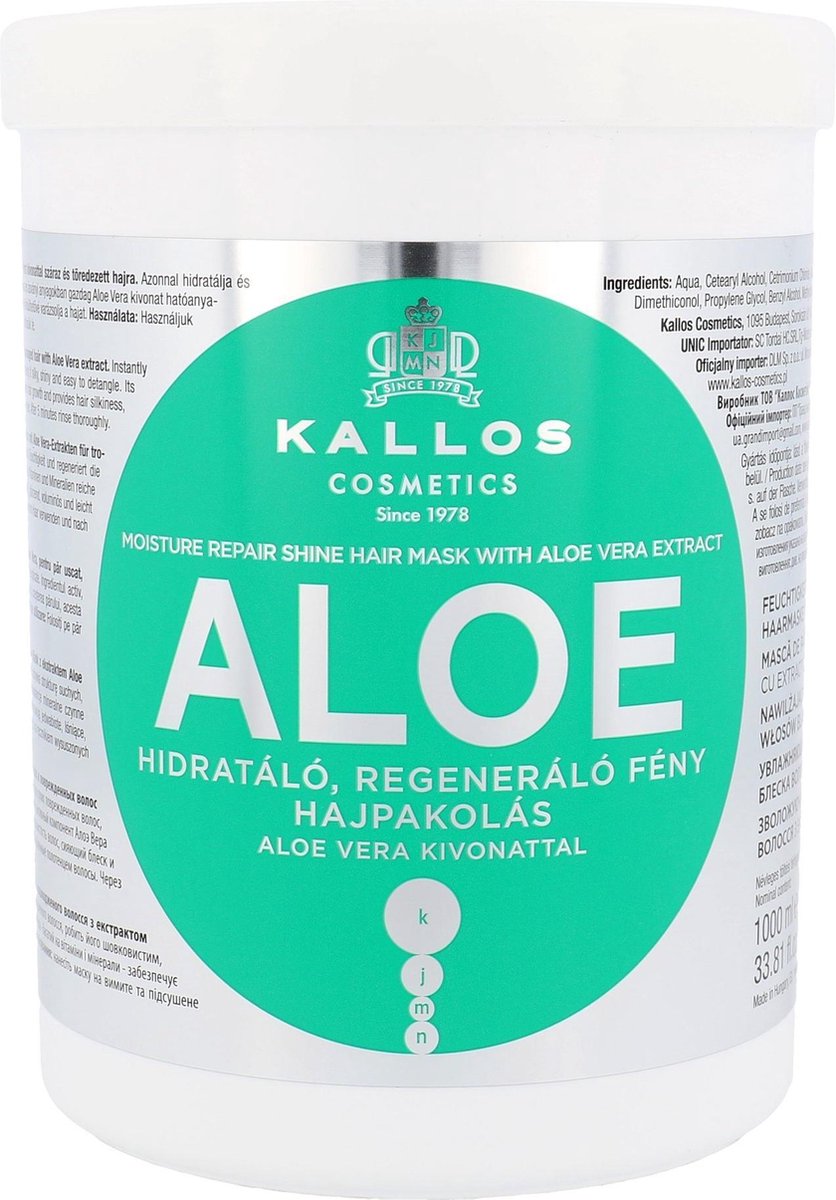 Kallos - Aloe Vera Moisture Repair Shine Hair Mask - 1000ml
