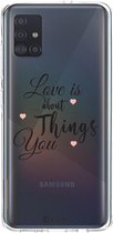 Casetastic Samsung Galaxy A51 (2020) Hoesje - Softcover Hoesje met Design - Love is about Print