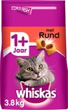 Whiskas 1+ Adult Droge Brokjes - Rund - Kattenvoer - 3,8 kg