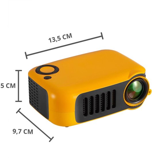 A2000 - Mini Beamer - Beamer Projector - USB - HDMI Kabel - Powerbank Voorziening - Regelbare Lens - Lens Beschermer - Draagbaar - Kerstcadeau - Oranje - A2000