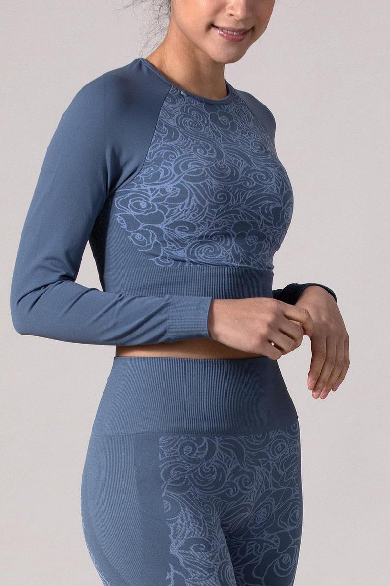 REVIVE seamless - cropped - Long Sleeve - shirt VIANE met bloem design