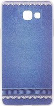 ADEL Siliconen Back Cover Softcase Hoesje Geschikt voor Samsung Galaxy A3 (2017) - Jeans Spijkerbroek Blauw