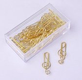 20x Paperclip Muzieksleutel Goudkleurig - Paperclip Muziek - G-Sleutel - 3,5 cm