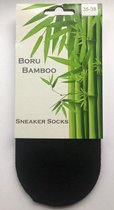Boru Bamboo - Sneaker Sokken Dames - Sneakersokken Heren - Footies - Zwart - Maat 43-46