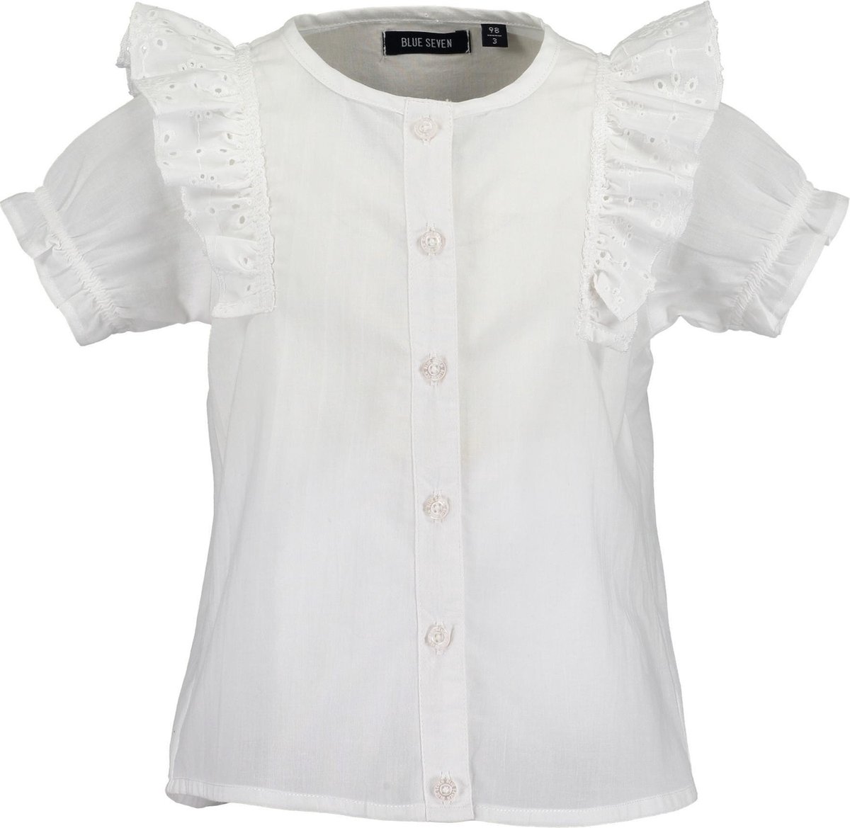 draagbaar Shuraba Continent Blue Seven - Meisjes - Witte blouse - Maat 122 | bol.com