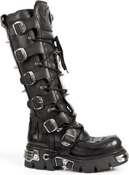 New Rock Laarzen -43 Shoes- M-161-S1 Zwart/Zilverkleurig
