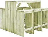 Tuin Loungeset Hout Bar set (Incl LW Fleece deken) - Lounge bank tuin - Tuinbank - Loungebank - Tuinset - Tafelset tuin - Bistroset