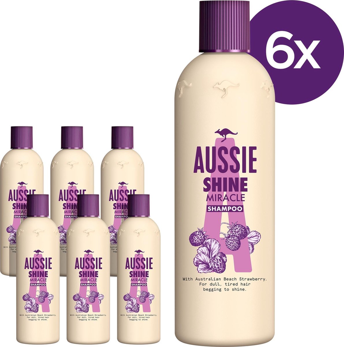 Aussie Shine Miracle Voordeelverpakking 6x300 ml Shampoo