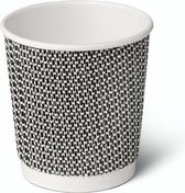 Natural Tableware duurzame stevige wegwerpbekers - 120ml - 50 Stuks - zwart/wit