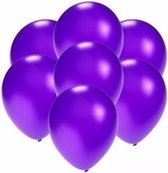Kleine ballonnen paars metallic 200 stuks - paarse feestartikelen