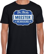 Cadeau t-shirt voor de beste meester zwart voor heren M