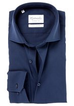 Michaelis slim fit overhemd - Oxford - navy blauw - Strijkvrij - Boordmaat: 43
