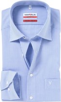 MARVELIS modern fit overhemd - blauw met wit gestreept - Strijkvrij - Boordmaat: 42