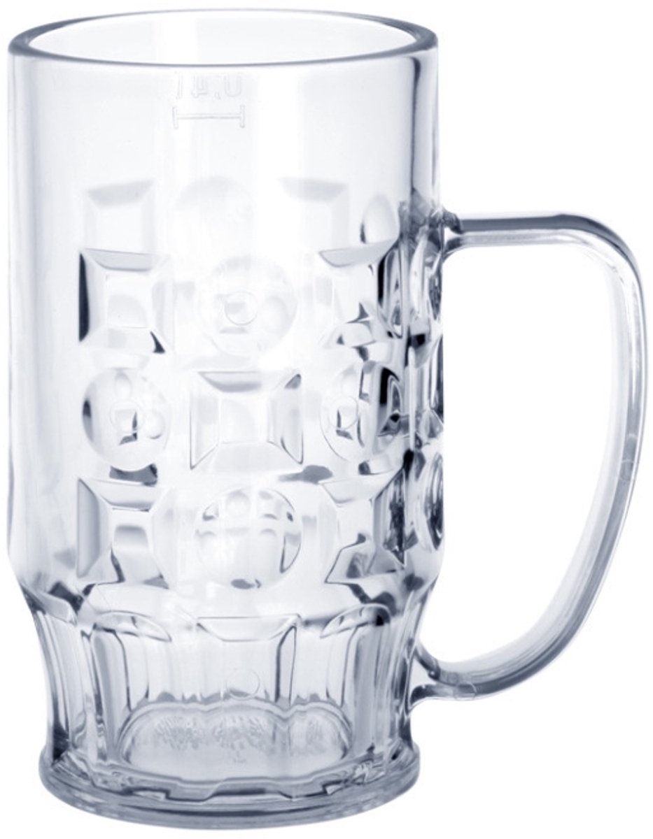 SET 20 stuks Bierpul 0,4l SAN kristal helder van plastic - vaatwasser bestendig