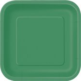 UNIQUE - 16 kleine kartonnen borden in smaragdgroen.