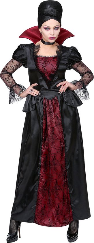 WIDMANN - Elegant bordeaux rood en zwart vampier kostuum voor vrouwen - M