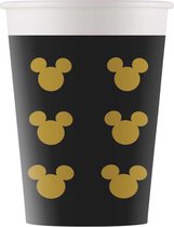 Mickey Mouse Bekers Karton Goud 160ml 8st