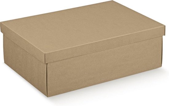 Coffret cadeau avec couvercle en carton MARRON, 23x13x4,5cm (5 pièces) | bol