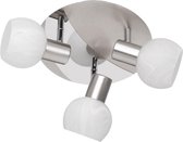 LED Plafondspot - Trion Besina - E14 Fitting - 3-lichts - Rond - Mat Nikkel - Aluminium - BES LED