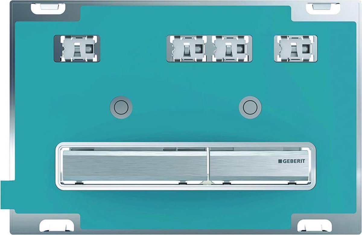 Geberit Sigma50 bedieningplaat, 2-toets spoeling frontbediening voor toilet 24.6x16.4cm klantspecifiek / chroom