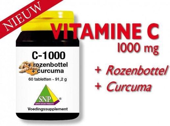 SNP Vitamine C + rozenbottel + curcuma 1000 mg 60 tabletten | bol