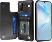 Wallet Case Samsung Galaxy S20 Plus - zwart + glazen screen protector