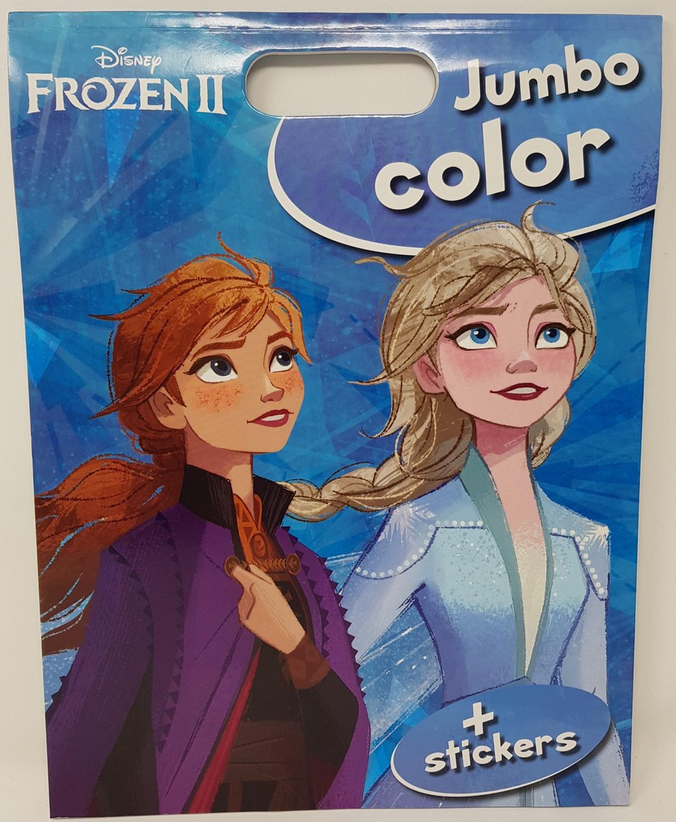 DISNEY FROZEN - KLEURBOEK - JUMBO COLOR - kleurboek met stickers - Elsa-  Anna | bol.com
