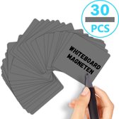 AWEMOZ Scrum Magneten - 30 stuks - Voor Whiteboard, Magneetbord, Memobord of Magnetisch Tekenbord – Herschrijfbare magneten - Post It Notes – Kanban - 7,5 x 7,5 cm - Grijs