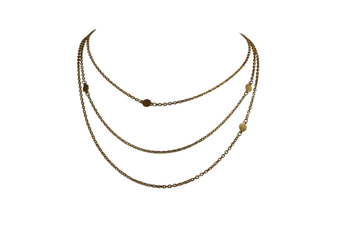 Stainless steel - layer ketting - dames - goudkleurig - FlowJewels