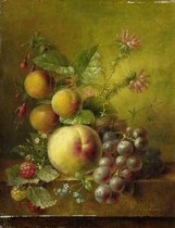 Stilleven met vruchten, Willem Hekking (I), 1830 - 1862 op aluminium dibond