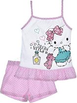 Hello Kitty - 2-delige Topje-set - Model "Ready For Bed" - Roze & Wit - 98 cm - 3 jaar