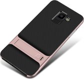Samsung Galaxy A6 2018 Luxe Back Cover | Roze | Shockproof | Hoogwaardig TPU - Hard PC | Kickstand