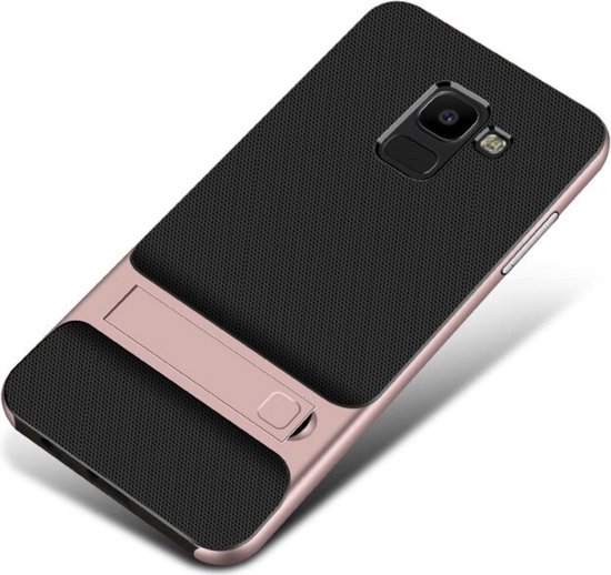 Coque Arrière Luxe Samsung Galaxy A6 2018 | Rose | Antichoc | TPU de haute qualité - PC dur | Béquille