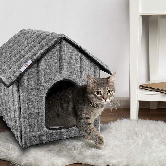 Rexa® kattenhuis voor buiten | Opvouwbaar huisdierenhuis met uitneembare  matras |... | bol.com