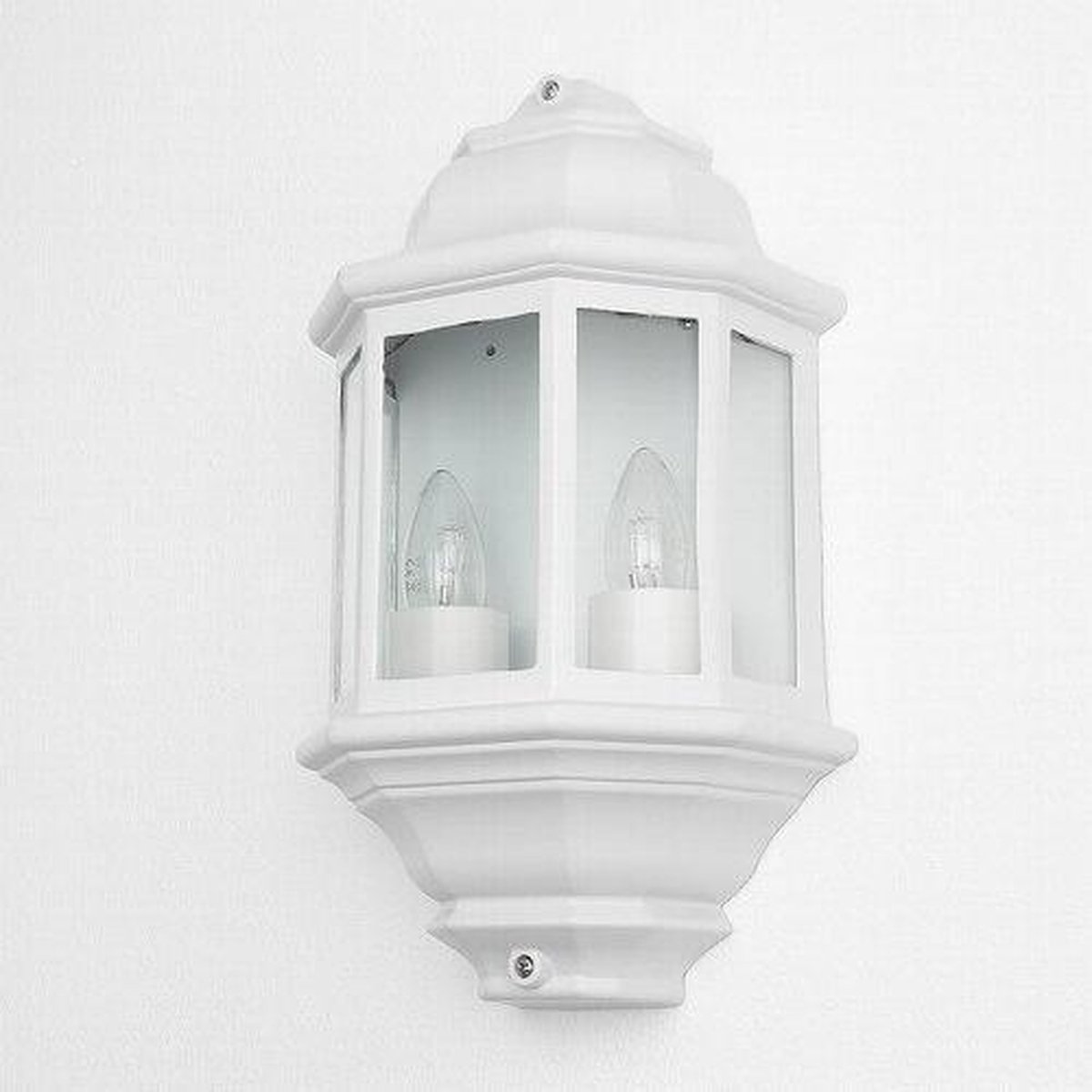 Licht-Erlebnisse - Livorno - Wandlamp - IP44 - E27 - van - Aluminium glas - in - wit