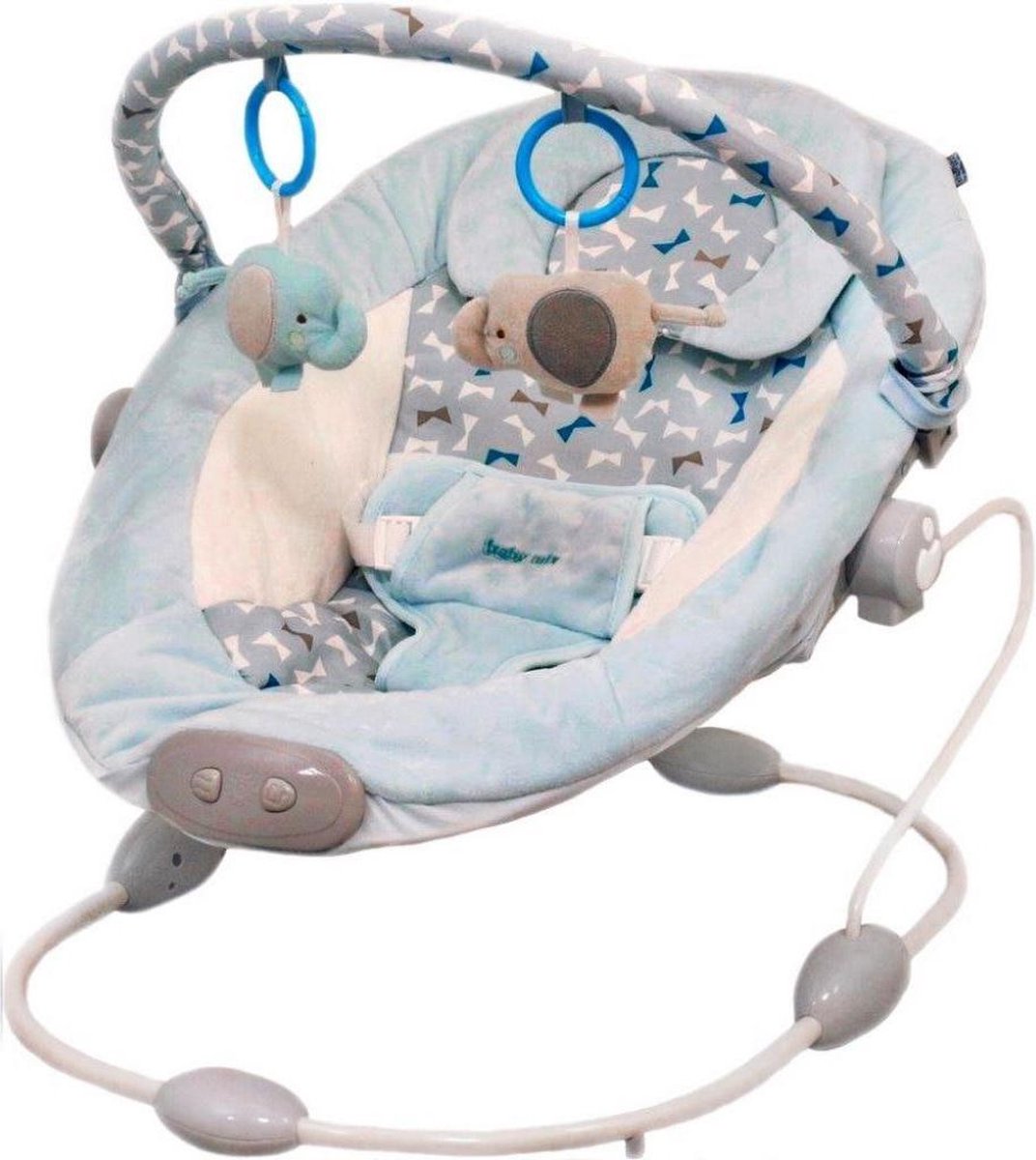 Babymix Blauw Olifant Wipstoel Met Muziek en Trilfunctie - BR245 | bol.com