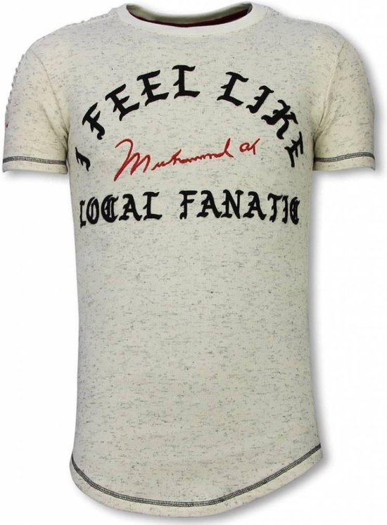 Local Fanatic Longfit Asymmetric Embroidery - T-Shirt Patches - Maten:
