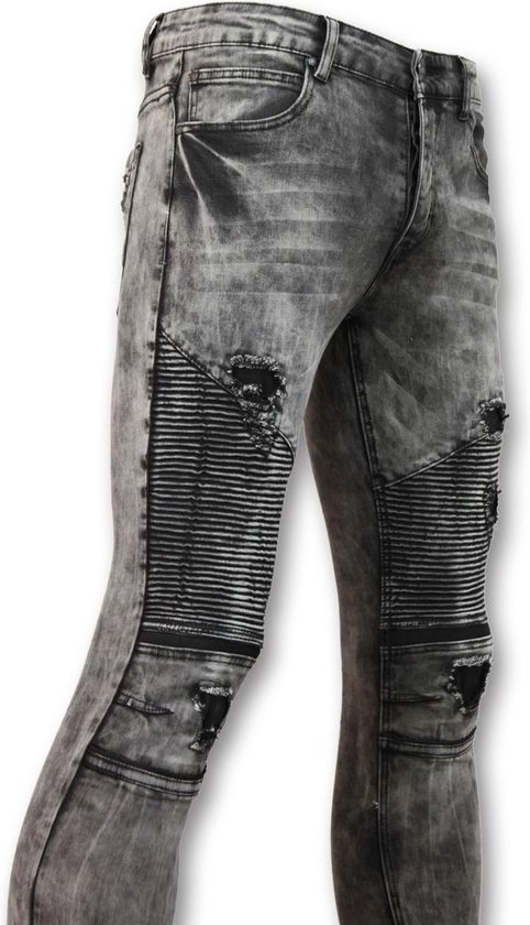 TRUE RISE Trendy biker Jeans heren - Grijze spijkerbroek - 3010 - Maten: 28  | bol.com
