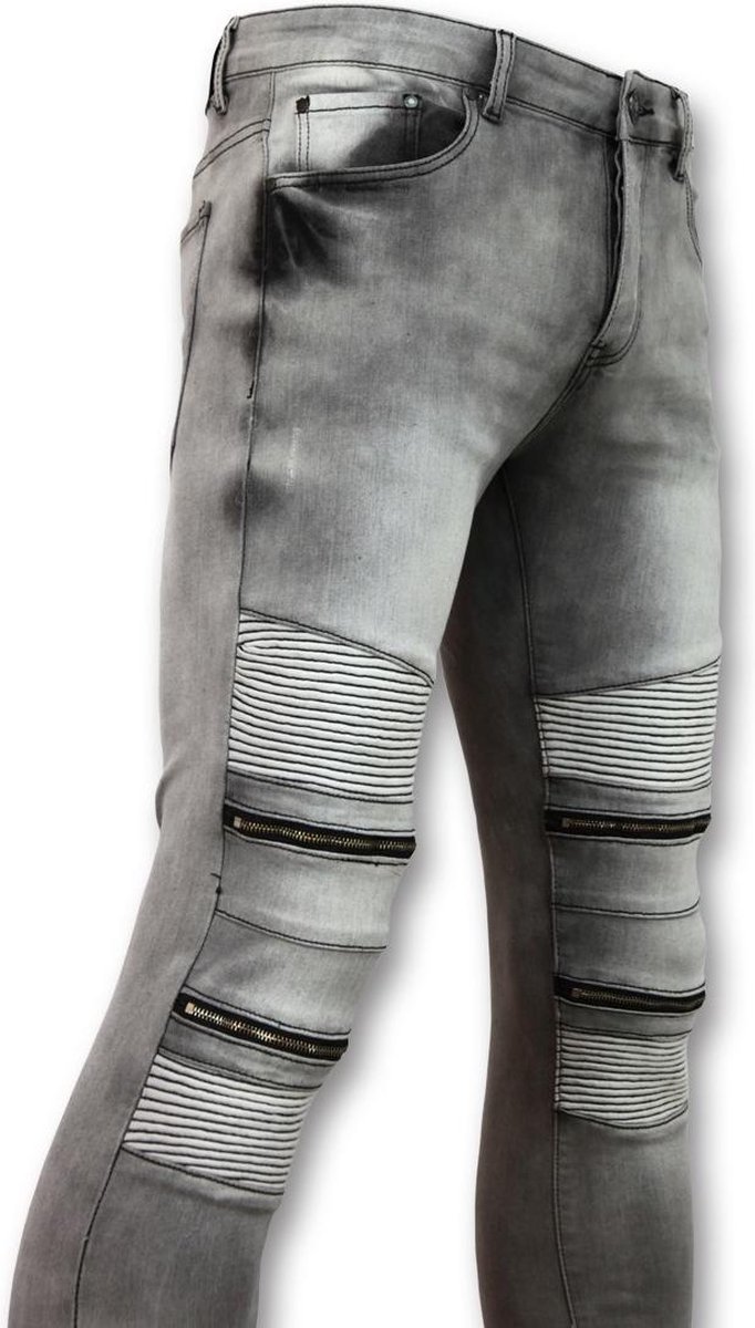 rommel Bedachtzaam fundament Biker jeans heren met rits - Stretch- 3001-11 - Grijs | bol.com